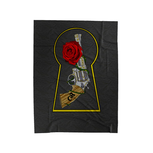 Dark Tower Gun And Flower Velveteen Blanket