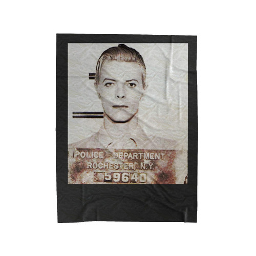 David Bowie Mugshot Arrest Velveteen Blanket