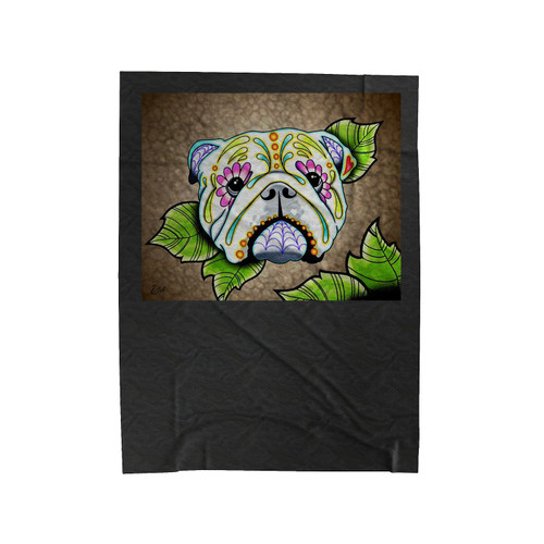 Day Of The Dead English Bulldog Sugar 2 Velveteen Blanket