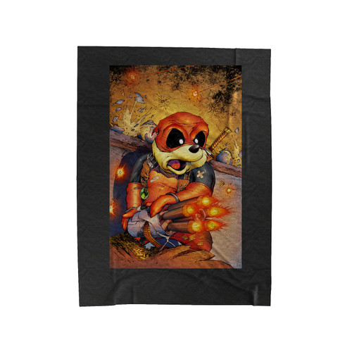 Deadpool And Dead Pooh Parody Go To War Velveteen Blanket