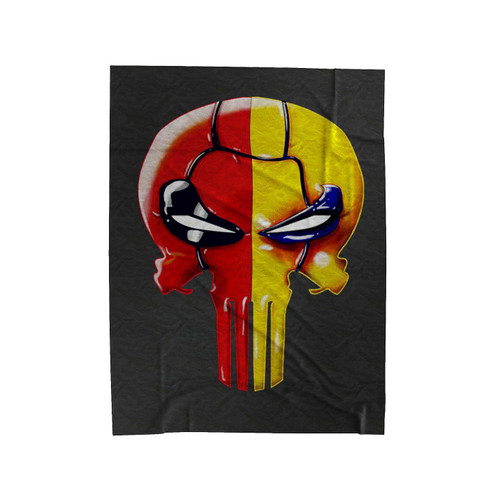 Deadpool And Deathstroke Skull Velveteen Blanket
