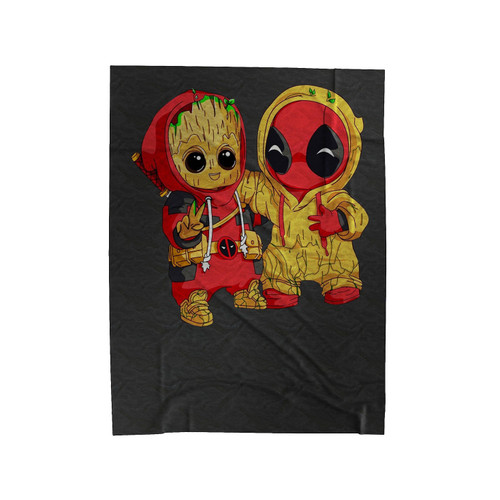 Deadpool And Groot Velveteen Blanket