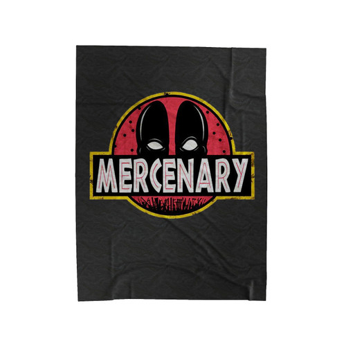 Deadpool And Jurassic Park Funny Logo Velveteen Blanket
