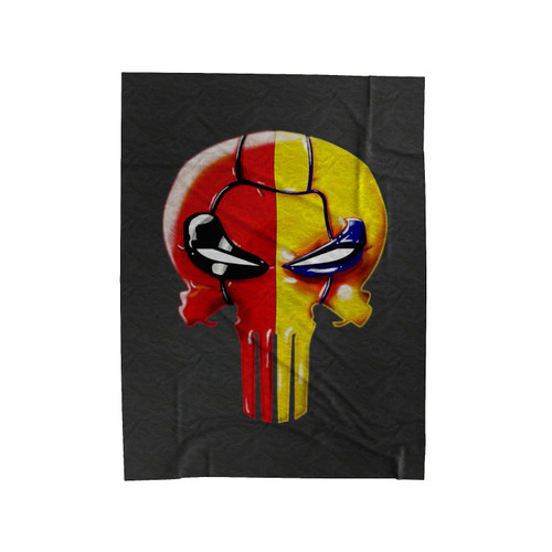 Deadpool Deathstroke Head Fusion Velveteen Blanket