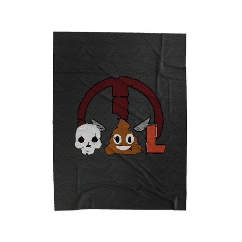 Deadpool Emoji Funny Skull Poop L Velveteen Blanket