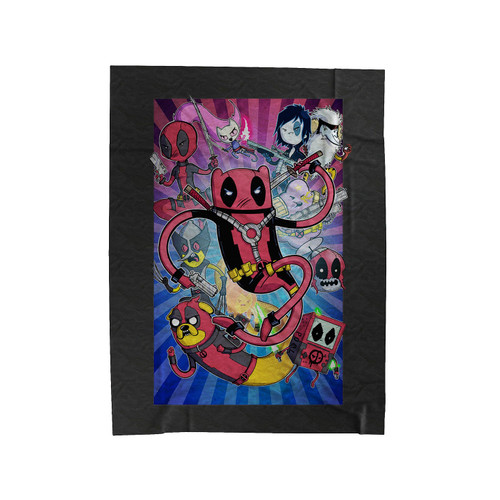 Deadpool Funny Adventure Time Parody Velveteen Blanket
