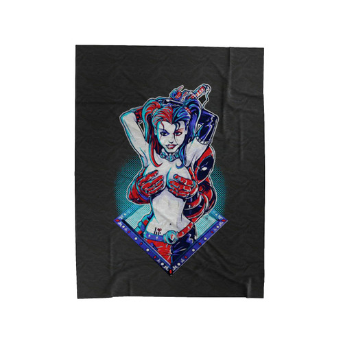 Deadpool Harley Quinn Joker Parody Velveteen Blanket