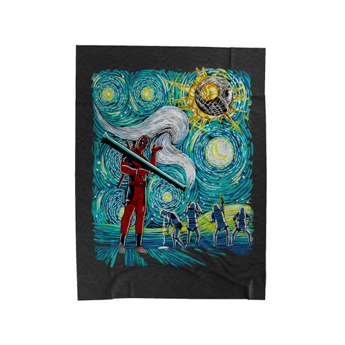 Deadpool He Did It Velveteen Blanket