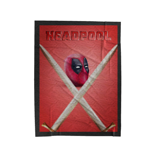 Deadpool Head With Two Crossing Swords Velveteen Blanket