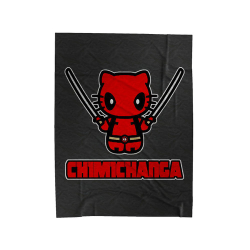 Deadpool Hello Kitty Cat Funny Parody Velveteen Blanket
