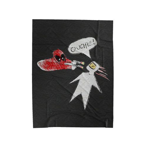 Deadpool Movie Ouchie Drawing Funny Velveteen Blanket