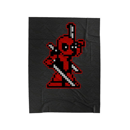 Deadpool Pixel Art Velveteen Blanket