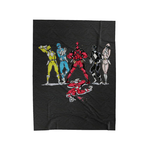 Deadpool Power Rangers Funny Parody Velveteen Blanket