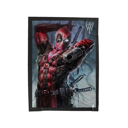 Deadpool Shot Pose Velveteen Blanket