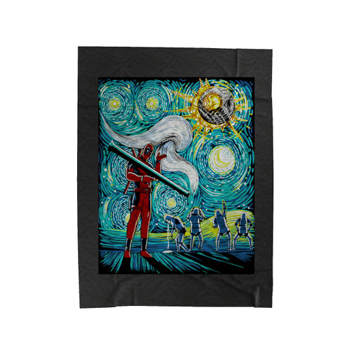 Deadpool Starry Night Funny Parody Movie Velveteen Blanket