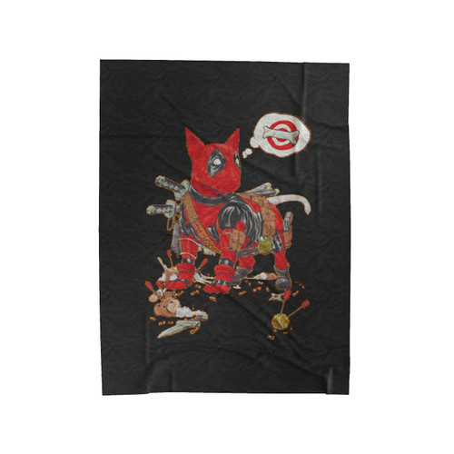 Deadpool Terrier Dog Funny Parody Velveteen Blanket