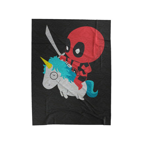 Deadpool Unicorn Funny Parody Movie Velveteen Blanket