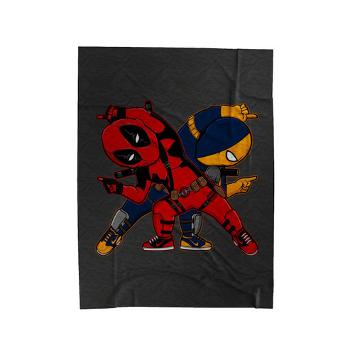 Deadpool Versus Deathstroke Funny Fusion Velveteen Blanket