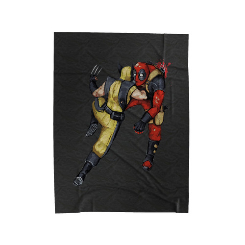 Deadpool Vs Wolferine Parody Movie Velveteen Blanket