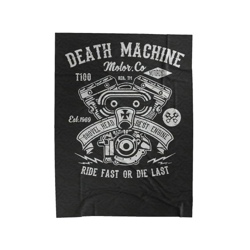 Death Machine Bikers Motorcycles Velveteen Blanket