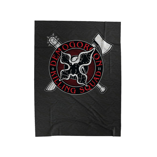 Demogorgon Killing Squad Logo Velveteen Blanket