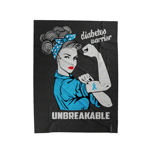Diabetes Warrior Unbreakable Velveteen Blanket