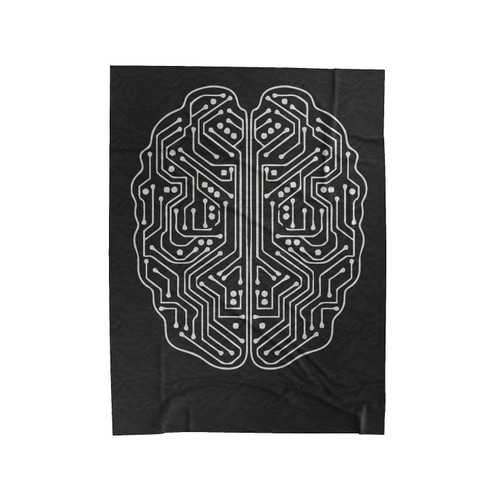 Digital Brain Velveteen Blanket