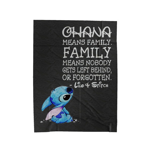Disney Lilo & Stitch Ohana Family Quote Velveteen Blanket