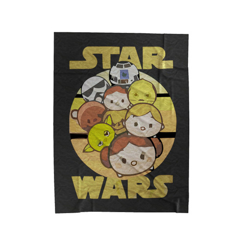 Disney Star Wars Tsum Tsum Group Shot Gold Velveteen Blanket
