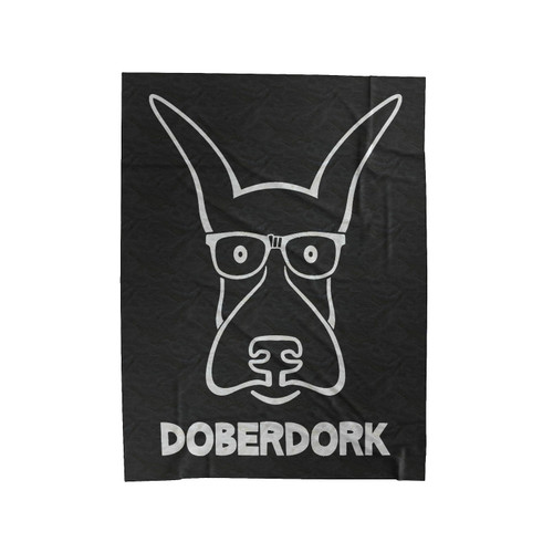Doberdork, Hip Doberman Pinscher Themed Velveteen Blanket
