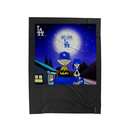 Dodgers Charlie Brown Velveteen Blanket