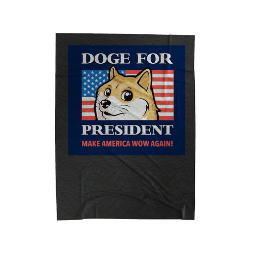 Doge For President Make America Wow Again Velveteen Blanket