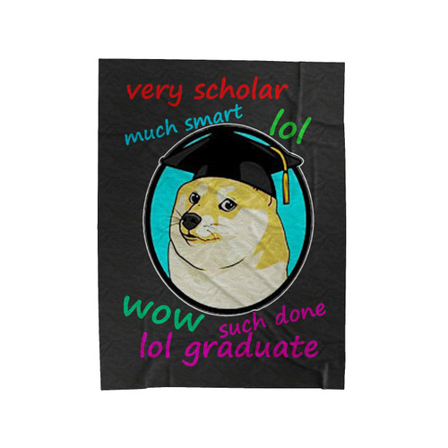 Doge Graduation Velveteen Blanket