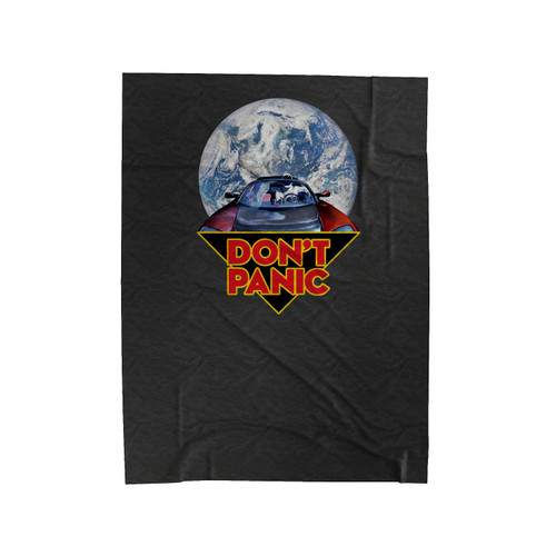 Don't Panic Falcon Heavy And Starman Are Officially In Orbit Velveteen Blanket