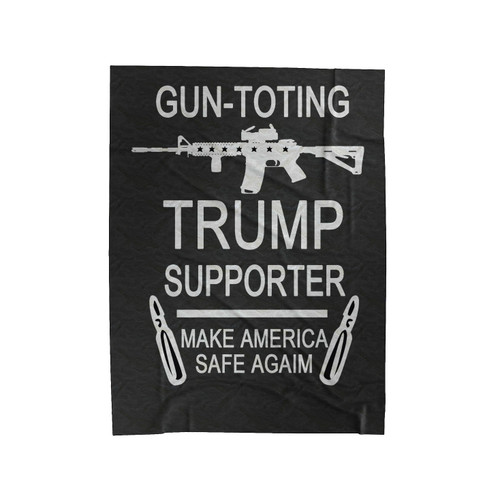 Donald Trump President Ar 15 Assault Rifle Pro Gun 2Nd Amendment Velveteen Blanket