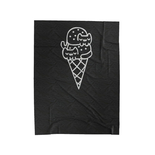 Double Dip Cat Cream Cone Kawaii Velveteen Blanket