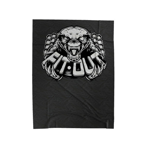 Drawn Badger Zombie Velveteen Blanket