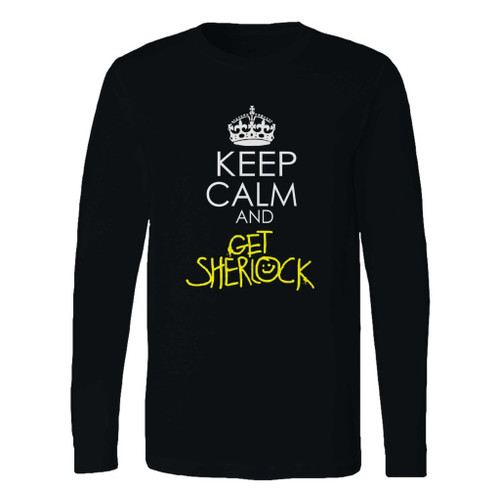 This classic fit keep calm and get sherlock on black long sleeve shirt is casually elegant and very comfortable. With fine quality print to make one stand out, it's a perfect fit for every occasion.