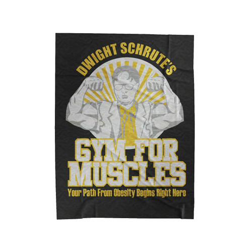 Dwights Gym For Muscles Tv Show Funny Velveteen Blanket