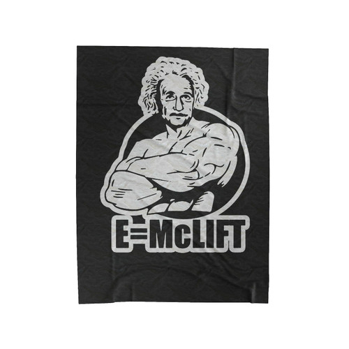 E=Mclift Einstein Funny Gym Funny Workout Funny Fitness Funny Bodybuilding Velveteen Blanket