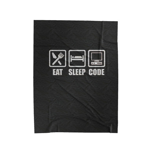 Eat Sleep Code Velveteen Blanket