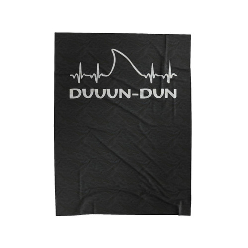Ekg Shark Fin Dun Dun Jaws Velveteen Blanket