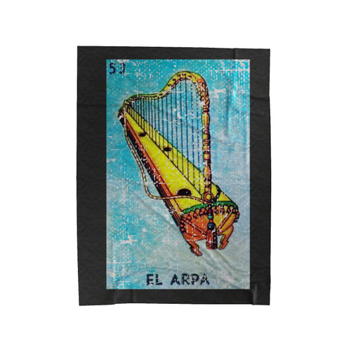 El Arpa Mexican Loteria Bingo Card Velveteen Blanket