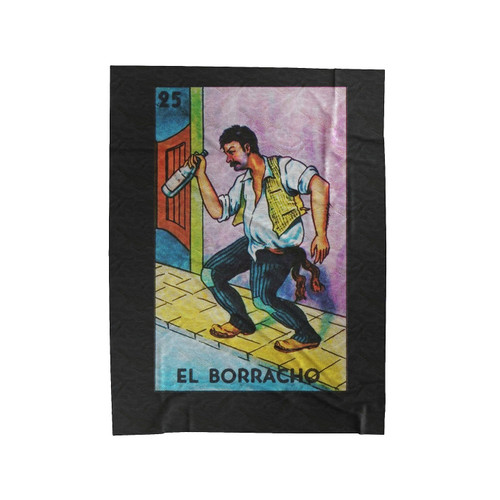 El Borracho Mexican The Drunk Loteria Velveteen Blanket