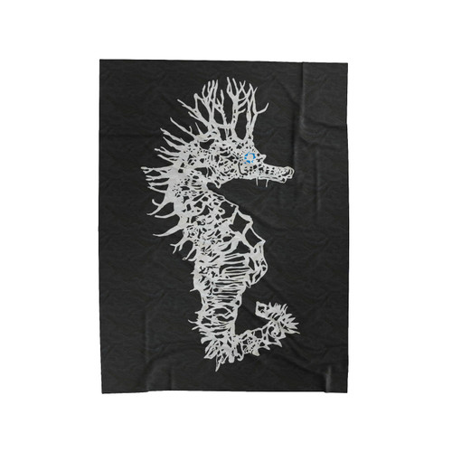 Electric Seahorse Velveteen Blanket