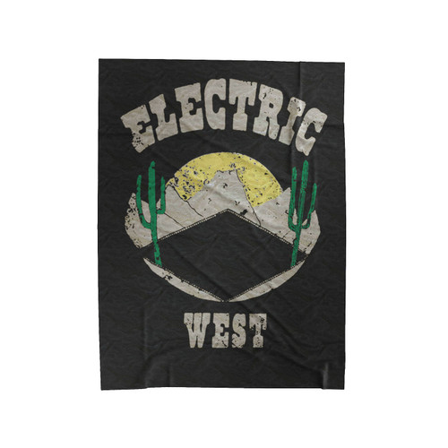 Electric West Southwestern Vintage Cactus Velveteen Blanket