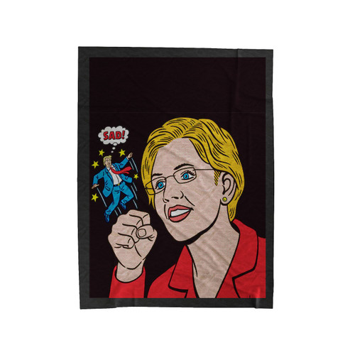 Elizabeth Warren Sad Trump Velveteen Blanket