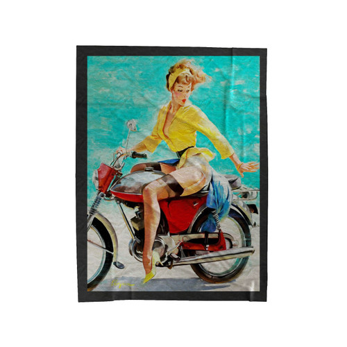 Elvgren Pin-Up Girl Skirting The Issue Velveteen Blanket