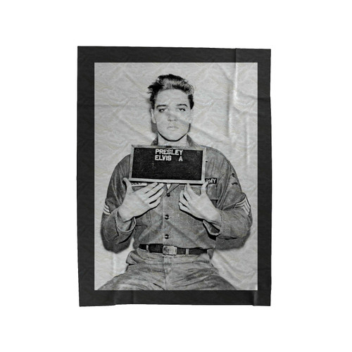 Elvis Aaron Presley Mugshot King Of Rock 80' Prison Velveteen Blanket