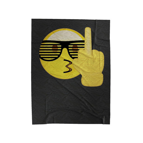 Emoji Sunglasses Middle Finger Velveteen Blanket